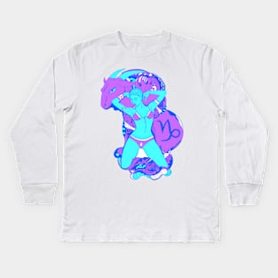 Blue Capricorn Beauty Kids Long Sleeve T-Shirt